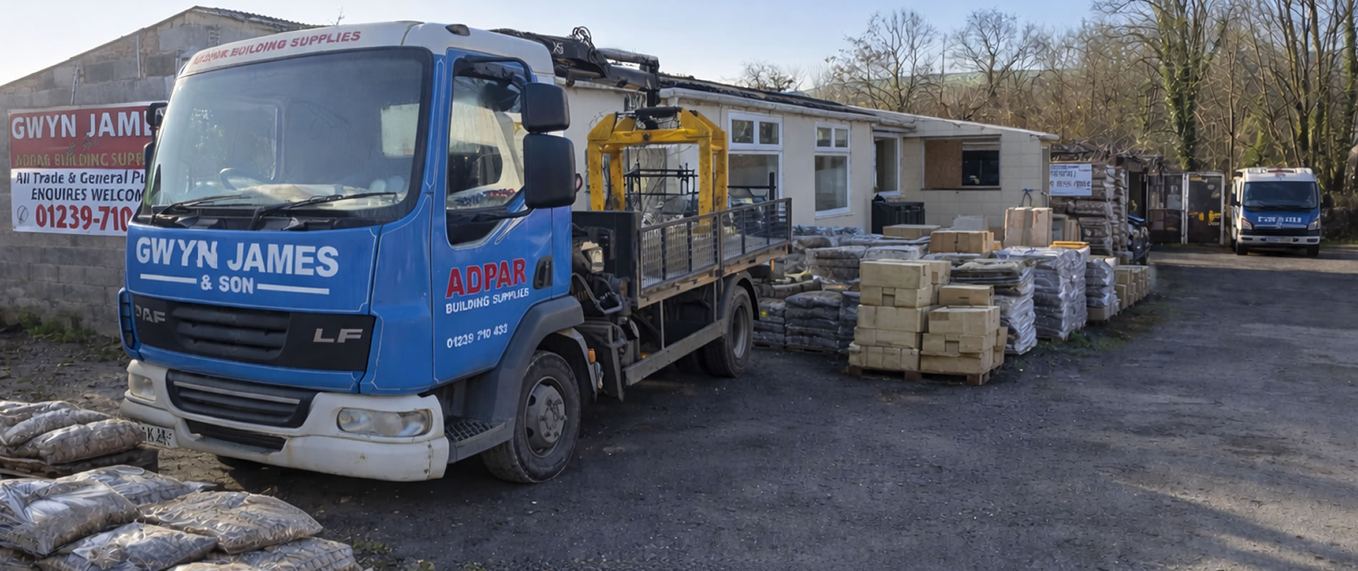 Builders merchant yard in Newcastle Emlyn